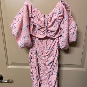 American threads Sky to Moon off the shoulder, cinch dress